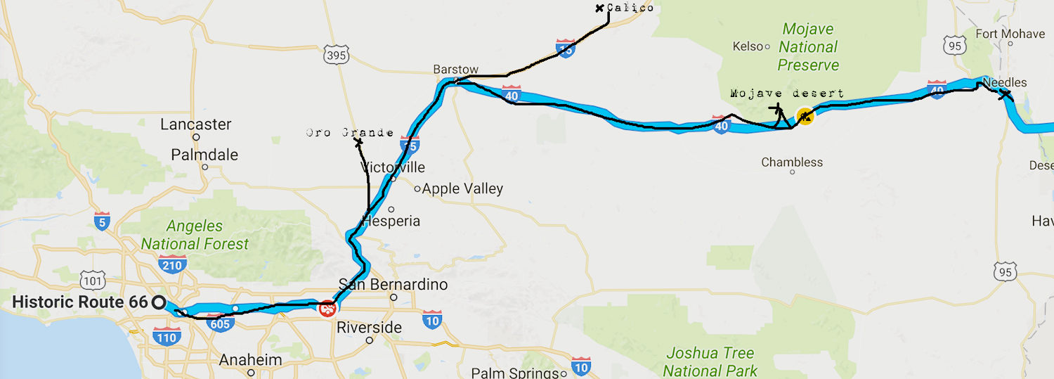 Map LA to Needles