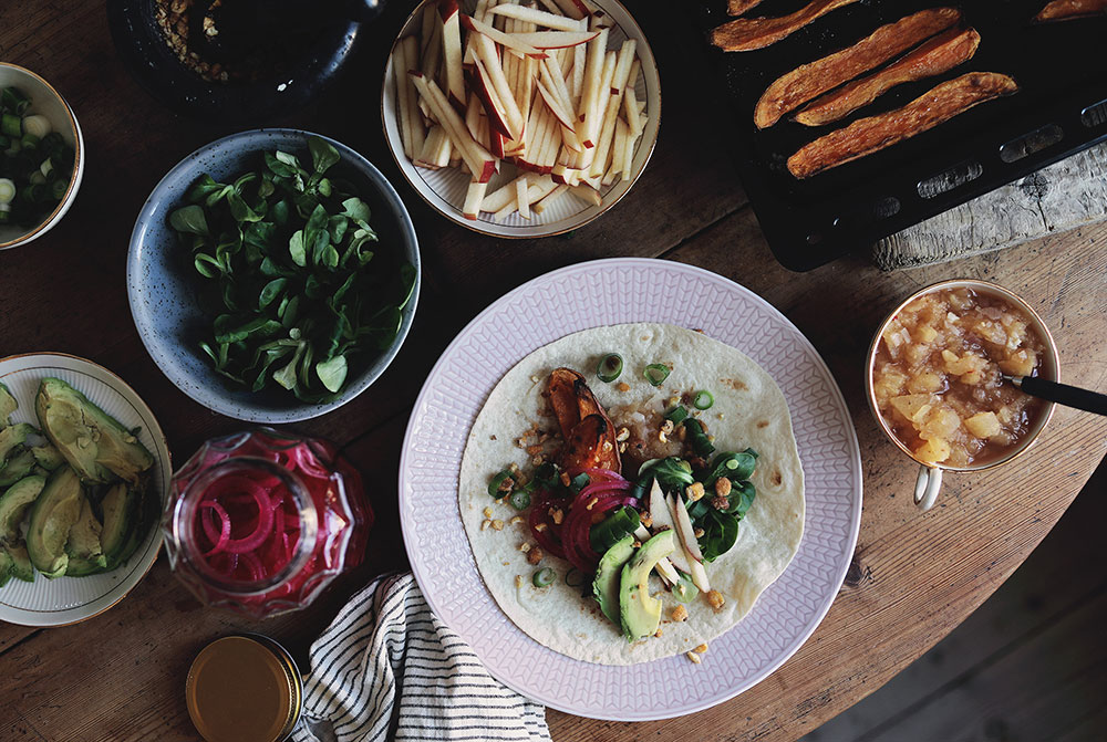 tacos vegan recept Middagstips; vegetariska tacos med sötpotatis