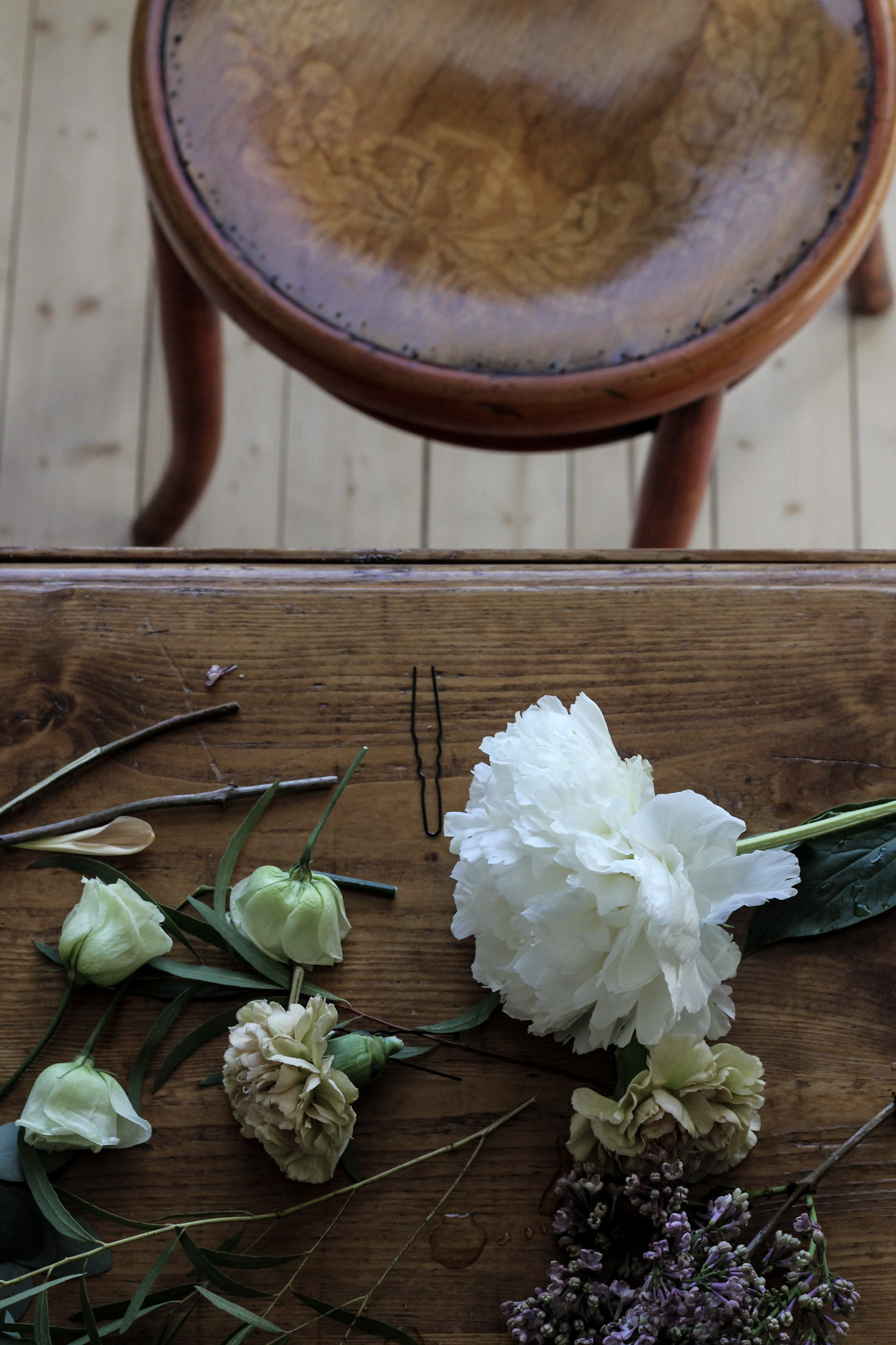chair with flowers