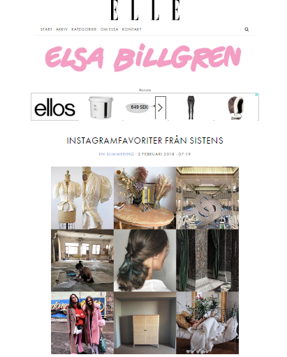 elsa Inbördes beundran i insta-sfären
