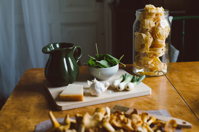 Pasta with chantarelles by Babes in Boyland