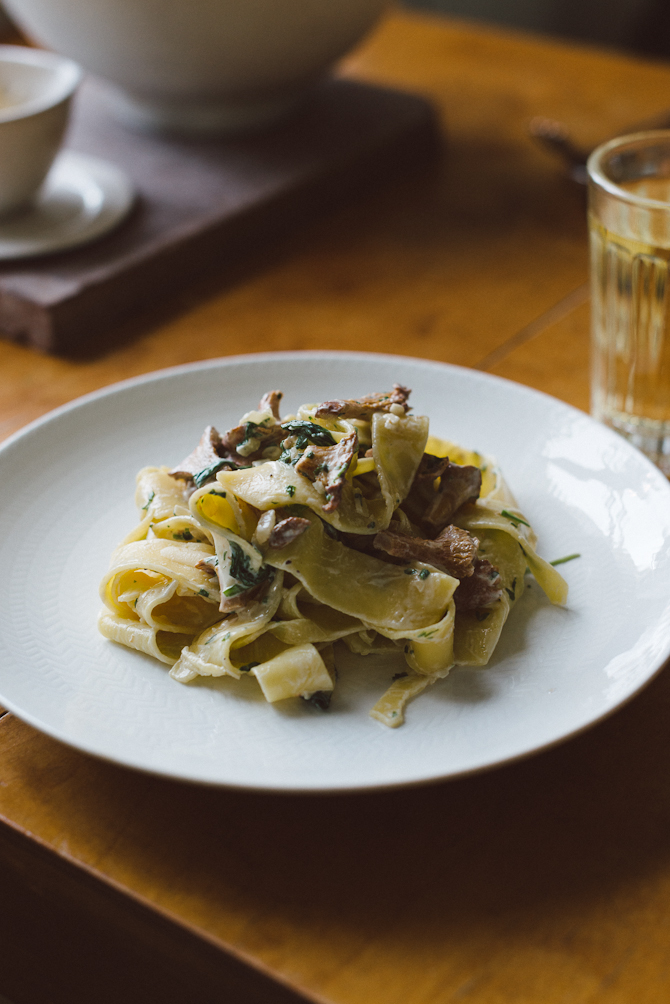 Pasta with chantarelles by Babes in Boyland