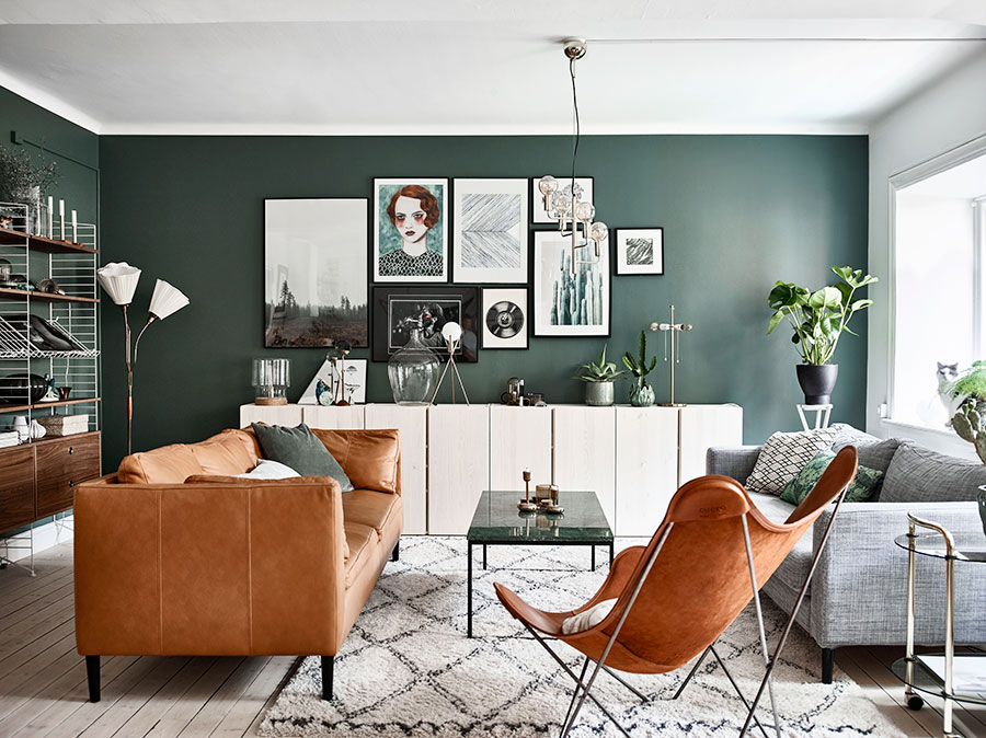 inredning interior vardagsrum livingroom green gron Om ett favorithem i Göteborg
